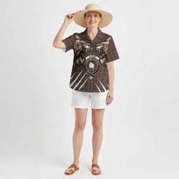 Tennant Tartan Crest Hawaiian Shirt Ferocious Lion Style