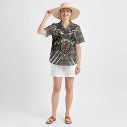 Spottiswood Tartan Crest Hawaiian Shirt Ferocious Lion Style