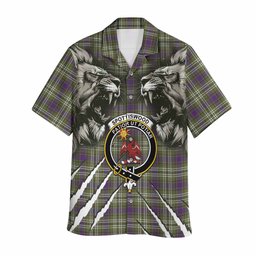 Spottiswood Tartan Crest Hawaiian Shirt Ferocious Lion Style