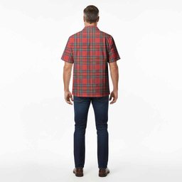 Stewart (Stuart) Tartan Crest Hawaiian Shirt Ferocious Lion Style