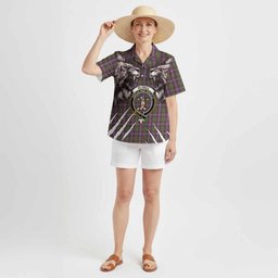 Russell Tartan Crest Hawaiian Shirt Ferocious Lion Style