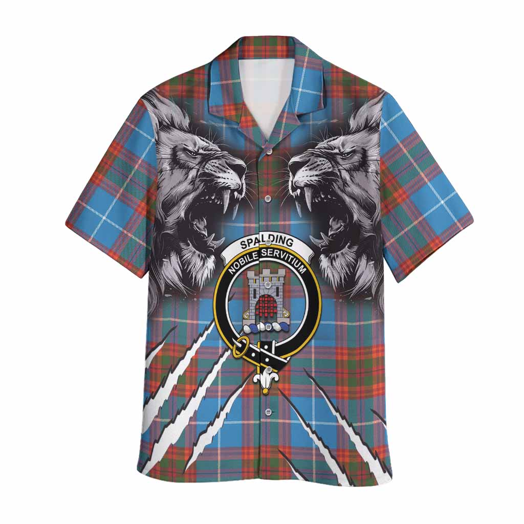 Spalding Tartan Crest Hawaiian Shirt Ferocious Lion Style