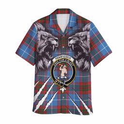 Pennycook Tartan Crest Hawaiian Shirt Ferocious Lion Style
