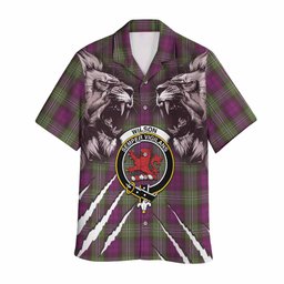 Wilson Tartan Crest Hawaiian Shirt Ferocious Lion Style
