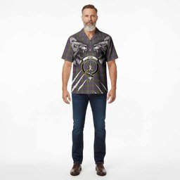 Shaw Tartan Crest Hawaiian Shirt Ferocious Lion Style