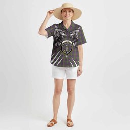Shaw Tartan Crest Hawaiian Shirt Ferocious Lion Style