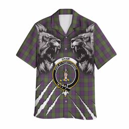 Shaw Tartan Crest Hawaiian Shirt Ferocious Lion Style