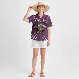 Wardlaw Tartan Crest Hawaiian Shirt Ferocious Lion Style