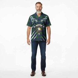 Oliphant Tartan Crest Hawaiian Shirt Ferocious Lion Style