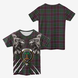 Crosbie Tartan Crest Kid T-shirt Ferocious Lion Style