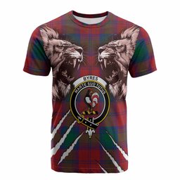 Byres (Byses) Tartan Crest Cotton T-shirt Ferocious Lion Style