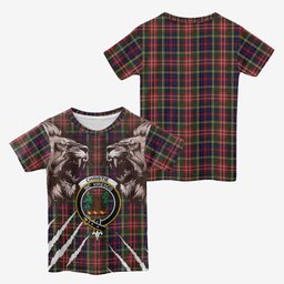 Christie Tartan Crest Kid T-shirt Ferocious Lion Style