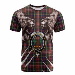 Christie Tartan Crest Cotton T-shirt Ferocious Lion Style
