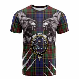 Beattie (Beatty) Tartan Crest Cotton T-shirt Ferocious Lion Style