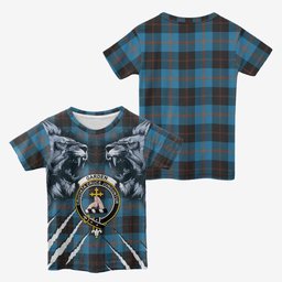 Garden (Gardyne) Tartan Crest Kid T-shirt Ferocious Lion Style