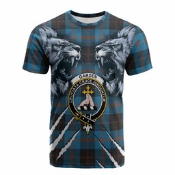 Garden (Gardyne) Tartan Crest Cotton T-shirt Ferocious Lion Style