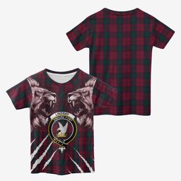 Lindsay Tartan Crest Kid T-shirt Ferocious Lion Style
