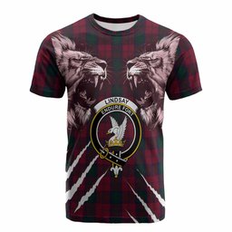 Lindsay Tartan Crest Cotton T-shirt Ferocious Lion Style
