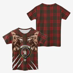 Livingstone (Livingston) Tartan Crest Kid T-shirt Ferocious Lion Style