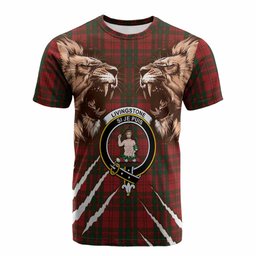 Livingstone (Livingston) Tartan Crest Cotton T-shirt Ferocious Lion Style