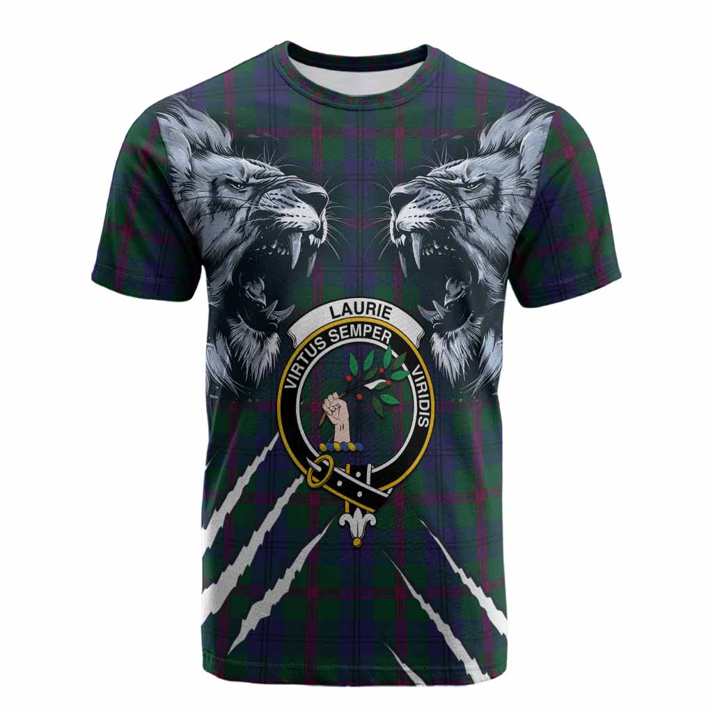 Laurie Tartan Crest Cotton T-shirt Ferocious Lion Style