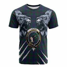 Laurie Tartan Crest Cotton T-shirt Ferocious Lion Style