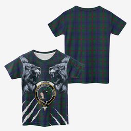 Laurie Tartan Crest Kid T-shirt Ferocious Lion Style