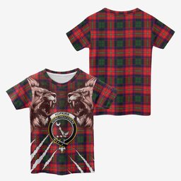 Hopkirk Tartan Crest Kid T-shirt Ferocious Lion Style