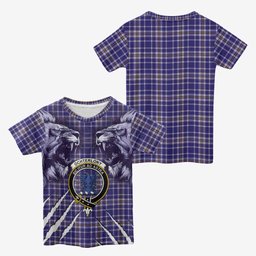 Ochterlony Tartan Crest Kid T-shirt Ferocious Lion Style