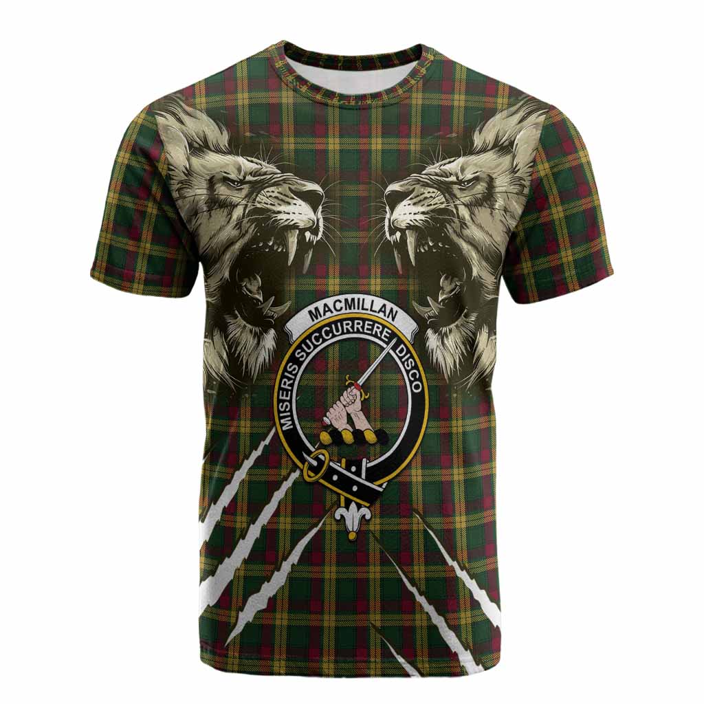 MacMillan (McMillan) Tartan Crest Cotton T-shirt Ferocious Lion Style