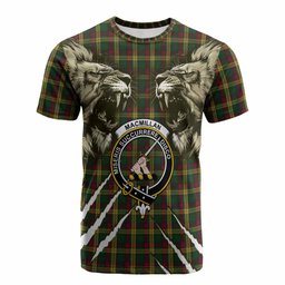 MacMillan (McMillan) Tartan Crest Cotton T-shirt Ferocious Lion Style