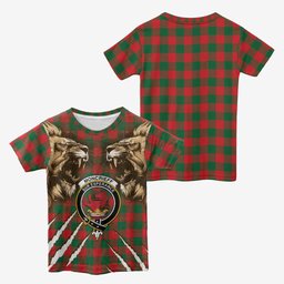 Moncrieff (Moncreiffe) Tartan Crest Kid T-shirt Ferocious Lion Style