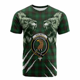 Halkett Tartan Crest Cotton T-shirt Ferocious Lion Style