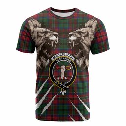 MacCulloch (McCulloch) Tartan Crest Cotton T-shirt Ferocious Lion Style