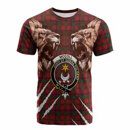 MacColl (McColl) Tartan Crest Cotton T-shirt Ferocious Lion Style