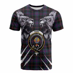 Nairn Tartan Crest Cotton T-shirt Ferocious Lion Style