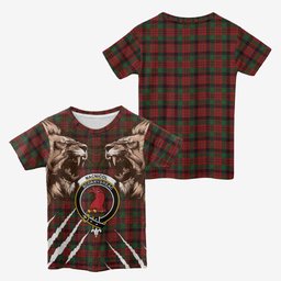 MacNicol (McNicol) Tartan Crest Kid T-shirt Ferocious Lion Style