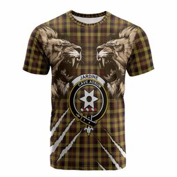 Jardine Tartan Crest Cotton T-shirt Ferocious Lion Style