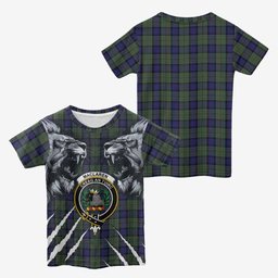 MacLaren (McLaren) Tartan Crest Kid T-shirt Ferocious Lion Style