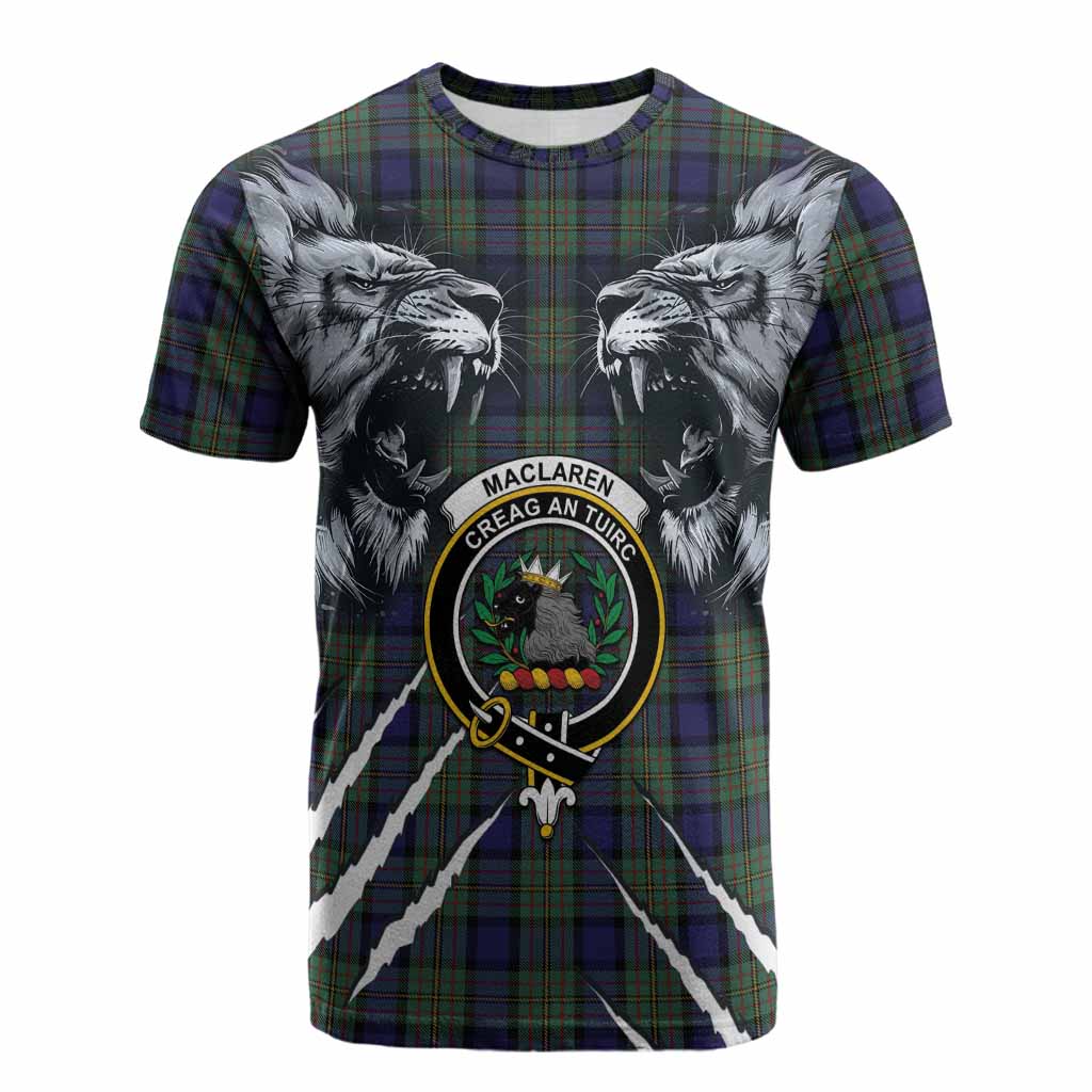 MacLaren (McLaren) Tartan Crest Cotton T-shirt Ferocious Lion Style