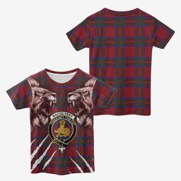 MacGilvery (McGilvery) Tartan Crest Kid T-shirt Ferocious Lion Style