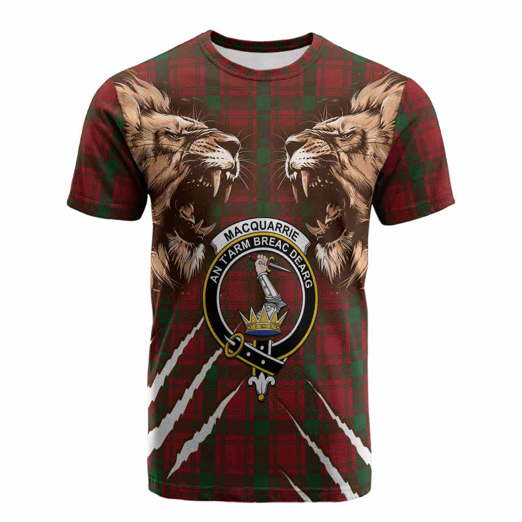 MacQuarrie (McQuarrie) Tartan Crest Cotton T-shirt Ferocious Lion Style