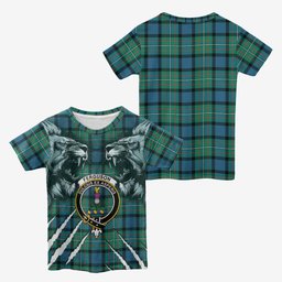 Ferguson (Fergusson) Tartan Crest Kid T-shirt Ferocious Lion Style