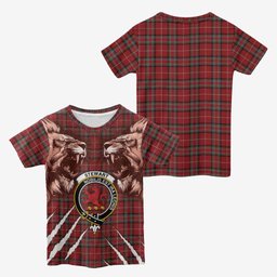 Stewart (Stuart) of Bute Tartan Crest Kid T-shirt Ferocious Lion Style