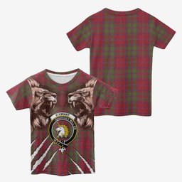 Stewart (Stuart) of Appin Tartan Crest Kid T-shirt Ferocious Lion Style