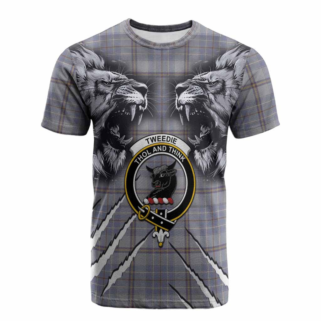 Tweedie Tartan Crest Cotton T-shirt Ferocious Lion Style