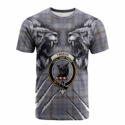 Tweedie Tartan Crest Cotton T-shirt Ferocious Lion Style