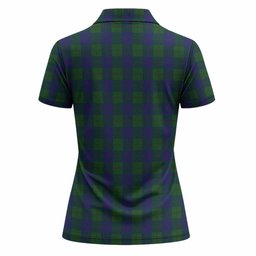 Barclay Tartan Crest Women Polo Shirt Ferocious Lion Style