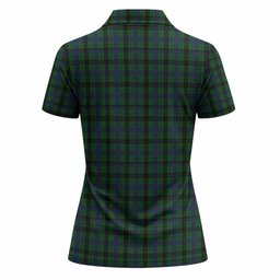 Davidson Tartan Crest Women Polo Shirt Ferocious Lion Style