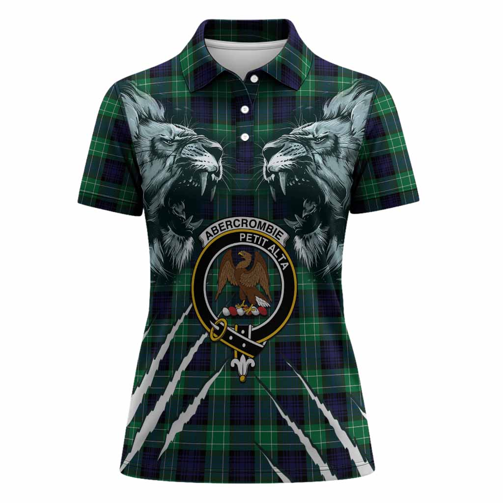 Abercrombie Tartan Crest Women Polo Shirt Ferocious Lion Style